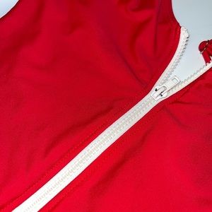 Red Zip-up One Piece